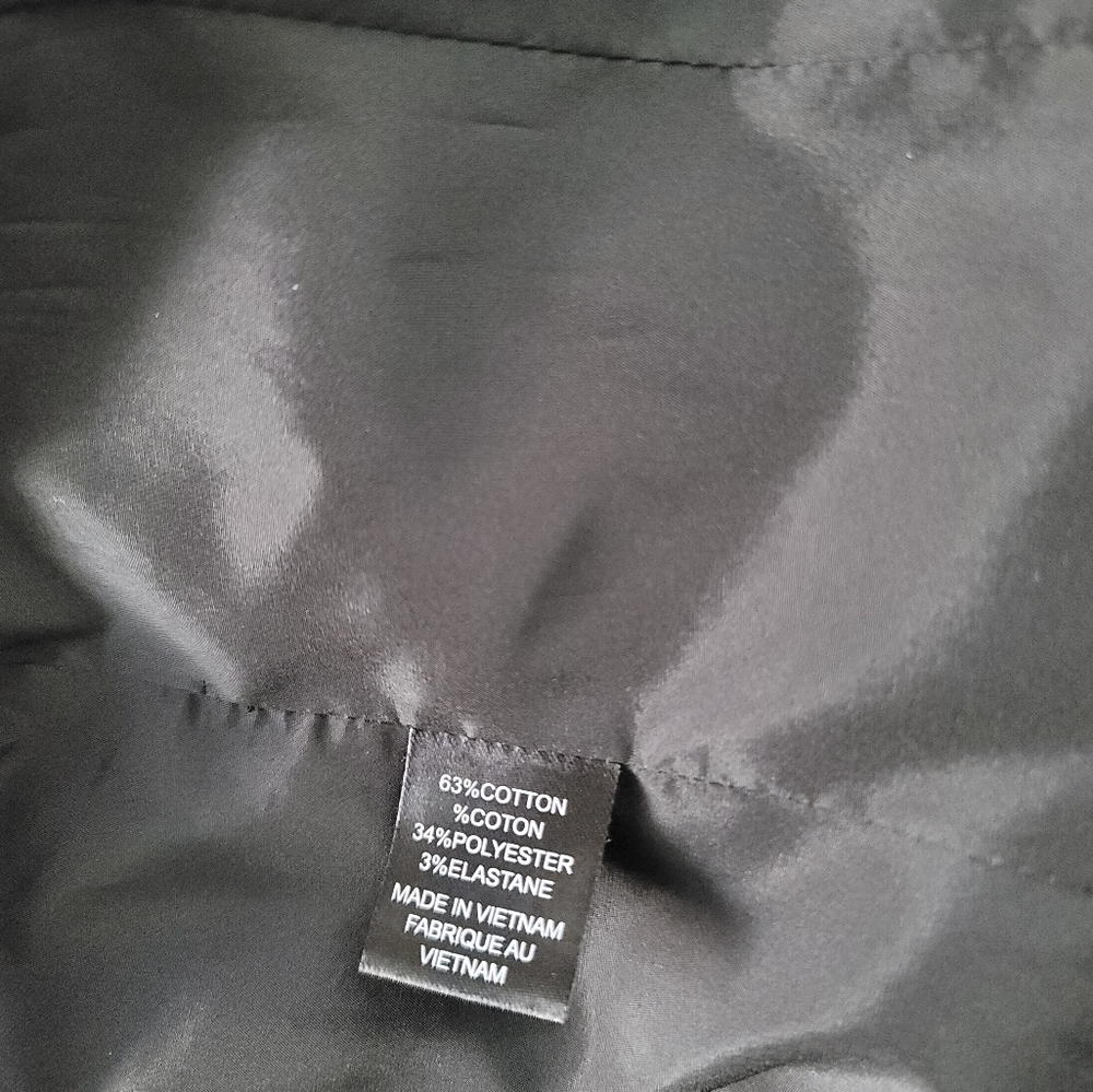 Tahari True Black Stretch Cotton Three Button Career Blazer Size Large - Picture 14 of 14